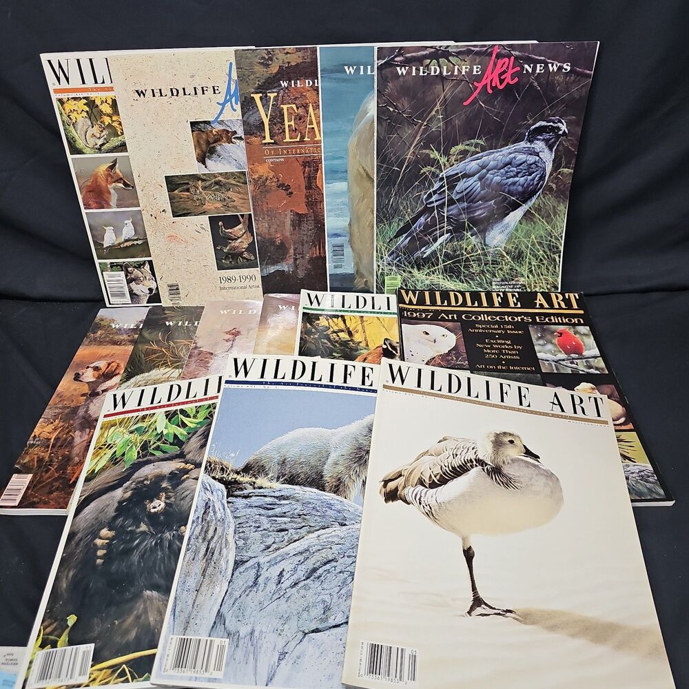 wildlife art news magazine lot of 14 Vintage